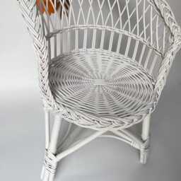 Wicker Kids Chair, Rattan Toddler Wicker Armchair, Child Furniture, Baby White - thumbnail 4