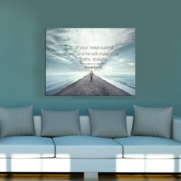 Proverbs 36 #10 Niv He Will Direct Your Path Scripture Art, Framed Bible Verses, Religious Framed Art, Wall Hangings, Christian - thumbnail 2