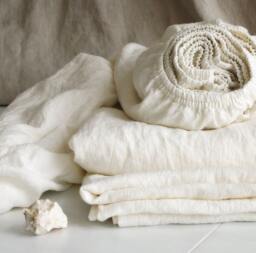 Linen Fitted Sheets in White - Deep Pocket Sheets From Softened Linen Twin Full Queen King Cal Bedding