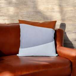 Mid-Century Burnt Orange Vegan Leather Pillow Cover Modern Scandinavian Design - thumbnail 3