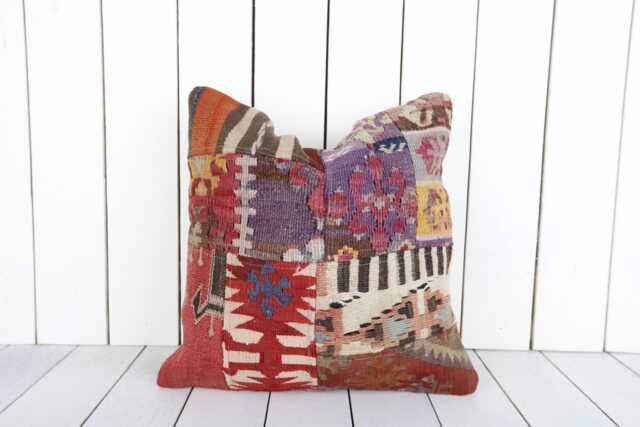 16x16 Kilim Pillow Cover Turkish Bohemian Cushion - image 1