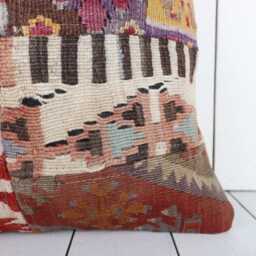 16x16 Kilim Pillow Cover Turkish Bohemian Cushion - thumbnail 2