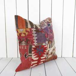 16x16 Kilim Pillow Cover Turkish Bohemian Cushion - thumbnail 3