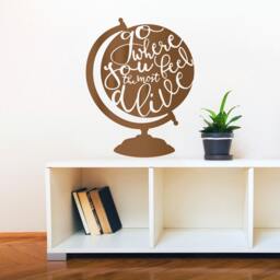 Adventure Globe Wall Decal - Inspirational Quote, Dorm Room Decor - thumbnail 3