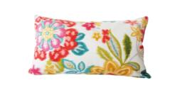 Pink Floral Pillow Cover Temara Rose Linen Rayon Throw - thumbnail 1