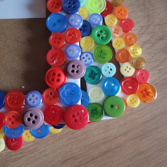 Colourful Recycled Acrylic Button Photo Frame 4 X 6 Inches - image 1