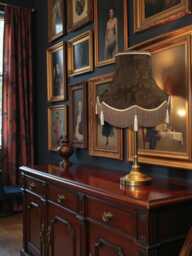 Traditional Cocoa Brocade Lampshade Handmade For Table & Floor Standard Lamp Bases, Wall Light Fixtures, Ceiling Fittings - thumbnail 1