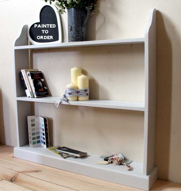 Solid Wood Bookcase Hand-Painted Pale Grey, Traditional Pine Shelf, Ready Assembled - image 1