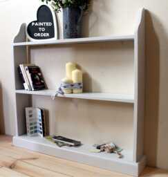 Solid Wood Bookcase Hand-Painted Pale Grey, Traditional Pine Shelf, Ready Assembled - thumbnail 1