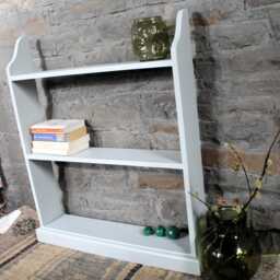 Solid Wood Bookcase Hand-Painted Pale Grey, Traditional Pine Shelf, Ready Assembled - thumbnail 3