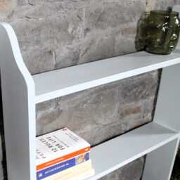 Solid Wood Bookcase Hand-Painted Pale Grey, Traditional Pine Shelf, Ready Assembled - thumbnail 4