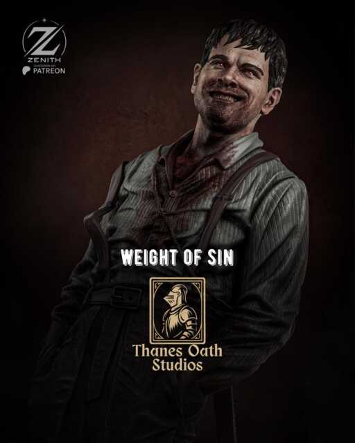 Weight Of Sin - Grimdark Fantasy Brooding Villian Cursed Remmick Resin Figure 16K - image 1