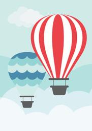 Hot Air Balloon Nursery Print Set Baby Room Wall Art - thumbnail 2
