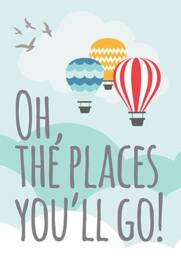 Hot Air Balloon Nursery Print Set Baby Room Wall Art - thumbnail 3