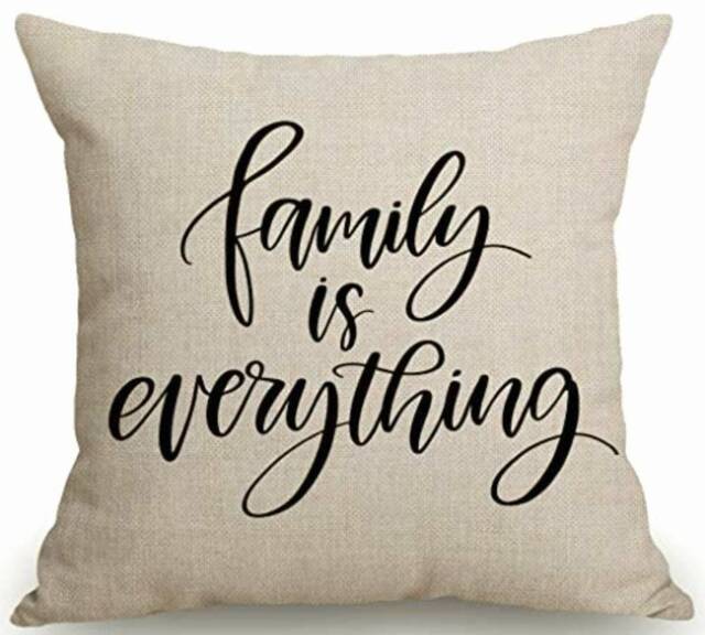 Personalized Cotton Throw Pillow Cover Family Decor Gift - image 1