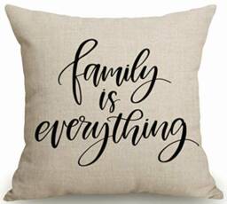 Personalized Cotton Throw Pillow Cover Family Decor Gift - thumbnail 1