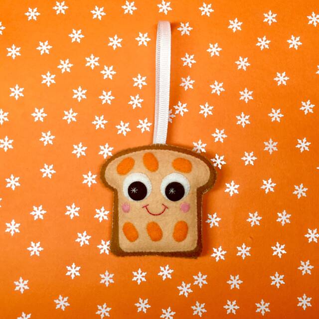 Beans On Toast Ornament - Christmas Tree Ornaments Food 2025 Vegan Gift