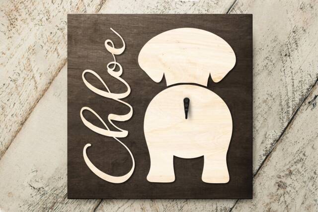 Personalized Dachshund Dog Butt Wood Sign With Pet Name, Funny Animal Lover Birthday Gift - image 1