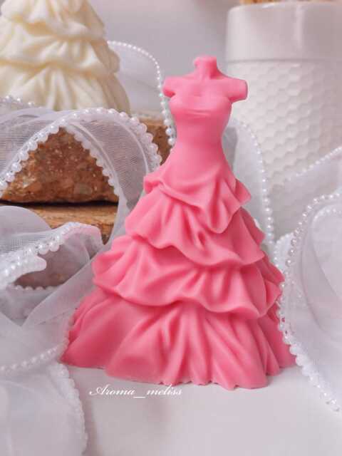 Bridal Dress Candle Eco-Friendly Soy & Beeswax Wedding Decor - image 1