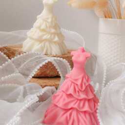 Bridal Dress Candle Eco-Friendly Soy & Beeswax Wedding Decor - thumbnail 2