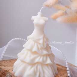 Bridal Dress Candle Eco-Friendly Soy & Beeswax Wedding Decor - thumbnail 3