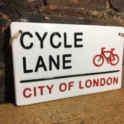 Cycle Lane-London Street Sign-Bike Ride-Bicycle-Cyclist-Birthday-London Gift-British Wall Art-Sport-Gifts For Cyclists-Home-Bike Shed - thumbnail 2