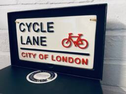 Cycle Lane-London Street Sign-Bike Ride-Bicycle-Cyclist-Birthday-London Gift-British Wall Art-Sport-Gifts For Cyclists-Home-Bike Shed - thumbnail 1
