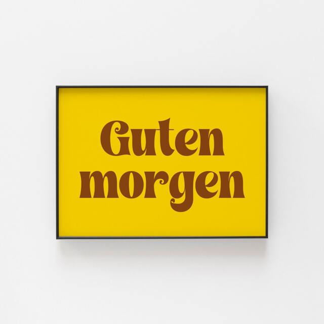 Guten Morgen Typography Print, Deutsch Language Art German Family Housewarming Gift, Word Art Decor, Phrase Artwork - image 1