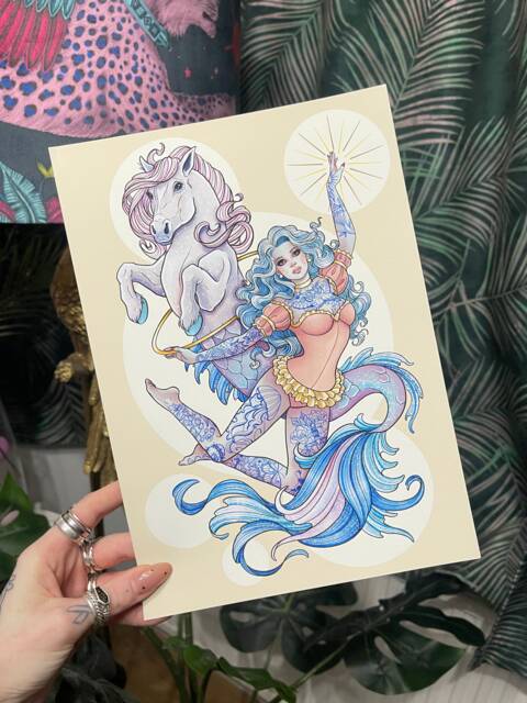 The Hippocampus & The Tattooed Lady A4 Art Print - image 1