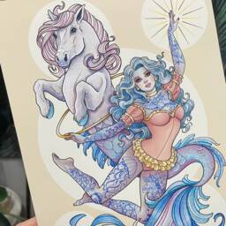 The Hippocampus & The Tattooed Lady A4 Art Print - thumbnail 3