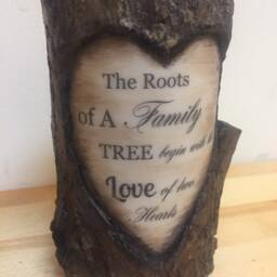 Family Tree Oak Love Log Candle Fall Sculpted Painted Candle~ Anniversary Gift Rustic Unique Wedding - thumbnail 2