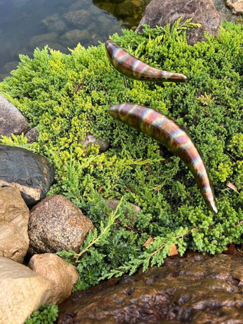 Garden Fish Sculpture Stainless Steel Handmade Welded Metal Patina Outdoor Garden Art Decor - image 1