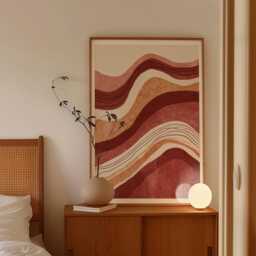 Abstract Terracotta Wave Poster, Mid Century Modern Wall Art, Retro Desert Print - thumbnail 2