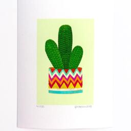 Cactus Still Life Print, Limited Edition Wall Art Nursery Bohemian, Archival, Home Decor, Handmade - thumbnail 2