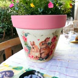 Bunny Flower Pot, Plant Gifts, Decorations, Home Pink Rabbit Gifts