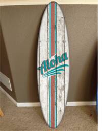 Custom Surfboard Wall Decor Hawaiian Beach Art - 4Ft - thumbnail 1
