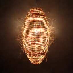 Romantic Cocoon Shape Rattan Pendant Lights-Wild Style Lighting-Rustic Lighting-Lighting Fixtures-Decoration Lamps-Rattan Pendants - thumbnail 2