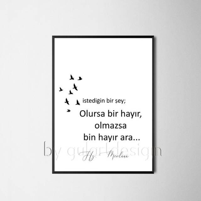 Islamic Murals, Dua Posters, Decoration, Mevlana Quotes in Turkish, Turkish Wall Decoration - image 1