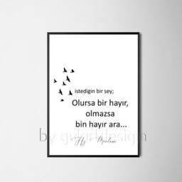 Islamic Murals, Dua Posters, Decoration, Mevlana Quotes in Turkish, Turkish Wall Decoration - thumbnail 1