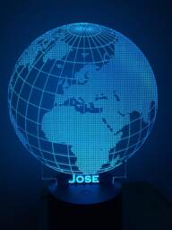 Word Globe, Personalized 3D Illusion Smart App Control Night Light Bluetooth, Music, 7&16M Color Mobile App, Made in UK - thumbnail 1