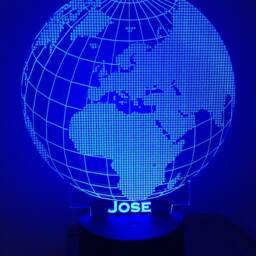 Word Globe, Personalized 3D Illusion Smart App Control Night Light Bluetooth, Music, 7&16M Color Mobile App, Made in UK - thumbnail 3