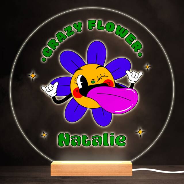 Funny Flower Colourful Round Personalised Gift Warm White Led Lamp Night Light - Bedroom - image 1