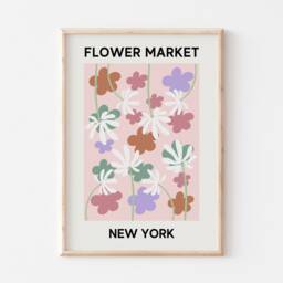 Flower Market Print Poster, New York Print, Aesthetic Floral Wall Art Home Decor, Les Fleurs - thumbnail 2