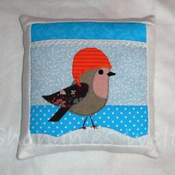 Cuddly Pillow...robin...animal Pillow...winter Pillow...decorative Pillow...children's Room...playing...sleeping - thumbnail 2