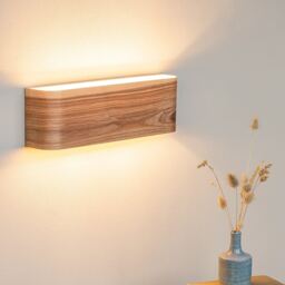 Curved Plywood Wall Sconce Rustic Modern Bedside Lamp - thumbnail 1