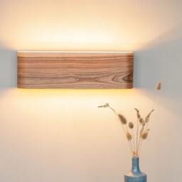 Curved Plywood Wall Sconce Rustic Modern Bedside Lamp - thumbnail 2