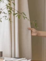 Suxin Linen Curtain, 6 Colors, Semi Blackout Natural Custom Livingroom Extra Long 1Pc - thumbnail 1