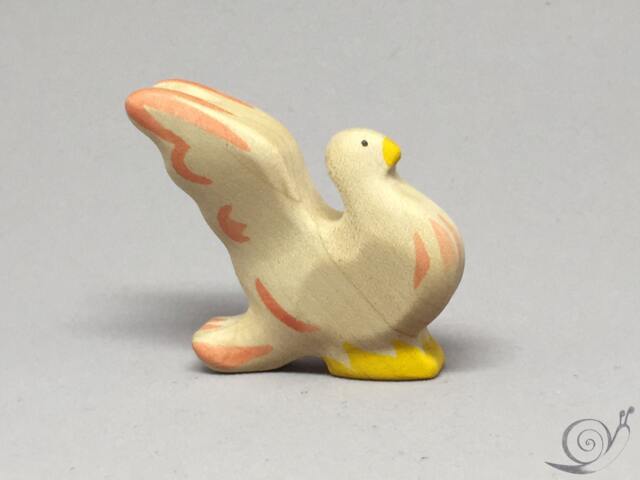Toy Dove/Pigeon Wooden Colurful White Pink Standing Size 5, 5 X 5, 0 1, 5 cm - Bxhxs Approx. 14, 0 Gr - image 1