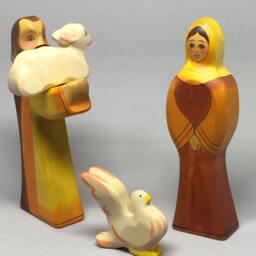 Toy Dove/Pigeon Wooden Colurful White Pink Standing Size 5, 5 X 5, 0 1, 5 cm - Bxhxs Approx. 14, 0 Gr - thumbnail 4