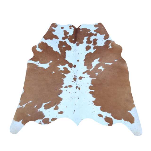 Authentic Large Brown & White Cowhide Rug - Statement Piece For Sophisticated Decor - 34x38 Inches - image 1